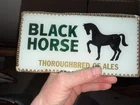 RARE Vintage Black Horse Ale Beer Reverse On Glass Easel Sign Trenton New Jersey
