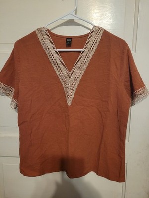Emory Rose Top Size Large V Neck Sheer