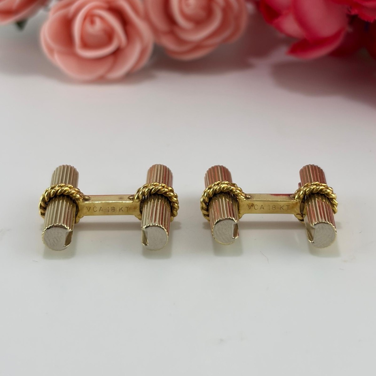 VAN CLEEF & ARPELS SOLID 18K YELLOW GOLD CUFFLINKS - C1465 | eBay