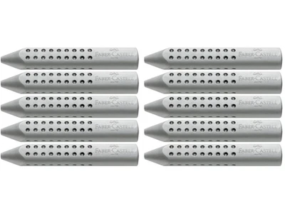 10 x Faber-Castell Dreieckradierer Radiergummi Grip 2001 Stiftform grau 14x90x14