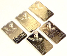 5x1g Eagle Wessex Mint 999.9 Fine Silver Bars Uk Seller..