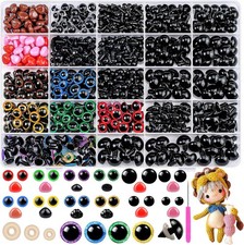 1100PCS Safety Eyes and Noses, Amigurumi Safety Eyes for Crocheting, Colorful...
