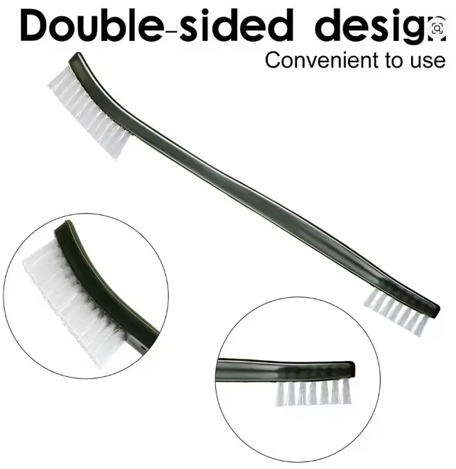 Juego de 3 cepillos de alambre de doble extremo cepillos de latón, acero y nailon para limpieza Foto 3 de 4