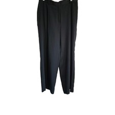 Women's Dress Pants Size 12 Petite Black with Pleated Front