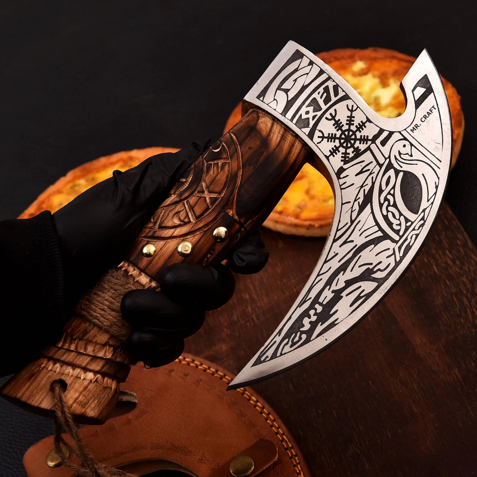 Pizza Cutter Axe Carbon Steel Slicer Chef Viking Axe with Leather Cover - Pre...
Opens in a new wind