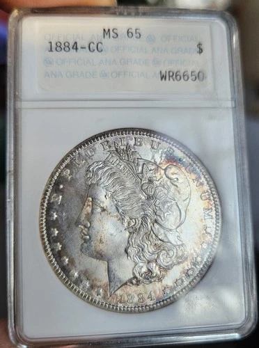 1884-CC Morgan Dollar - MS-65 ANA / ANACS Old Holder - Part Of Old Holder Lot