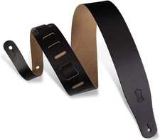 Levy's M26 Streamline Top Grain Leather 2.5" Guitar Strap, Black