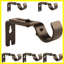 6PCS Adjustable Curtain Rod Brackets,Fits up to 7/8 inch or 1 inch Rods,Exten...