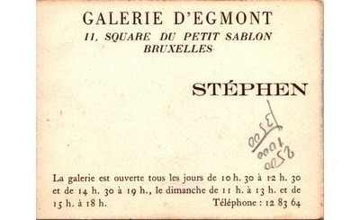 Galerie D'Egmont Exhibition Card Abstract Sketch Boats Harbor Stephen 1950s