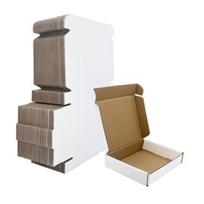 50 Pack 6x5x1 Inch White Shipping Boxes Small Corrugated Cardboard Mailers
