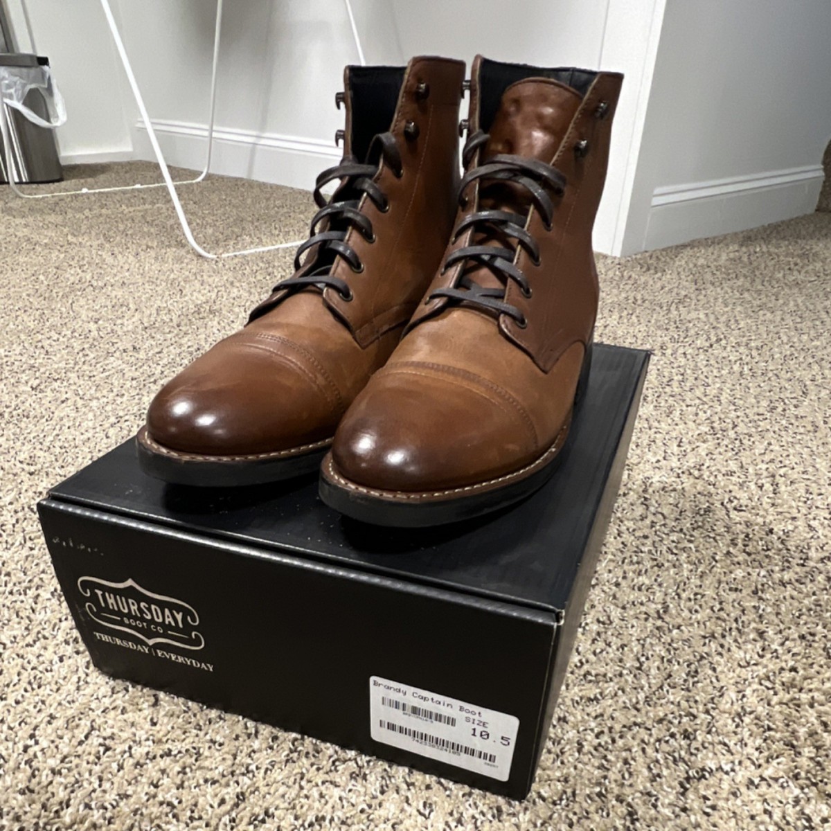 Thursday Boot Co Leather Brandy Captain Cap Toe Boots Men