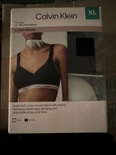 Calvin Klein Women's S, M XL Wire Free Bralette Black Cotton