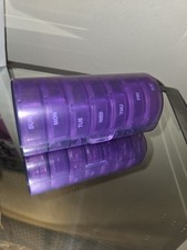 Pill Box 2 Times a Day, Weekly Pill Organizer AM PM Case Purple