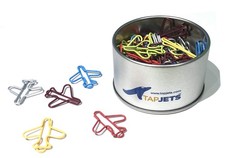 Airplane Paper Clips - 50 Pieces per Box in a tin can - Various Color - Great...