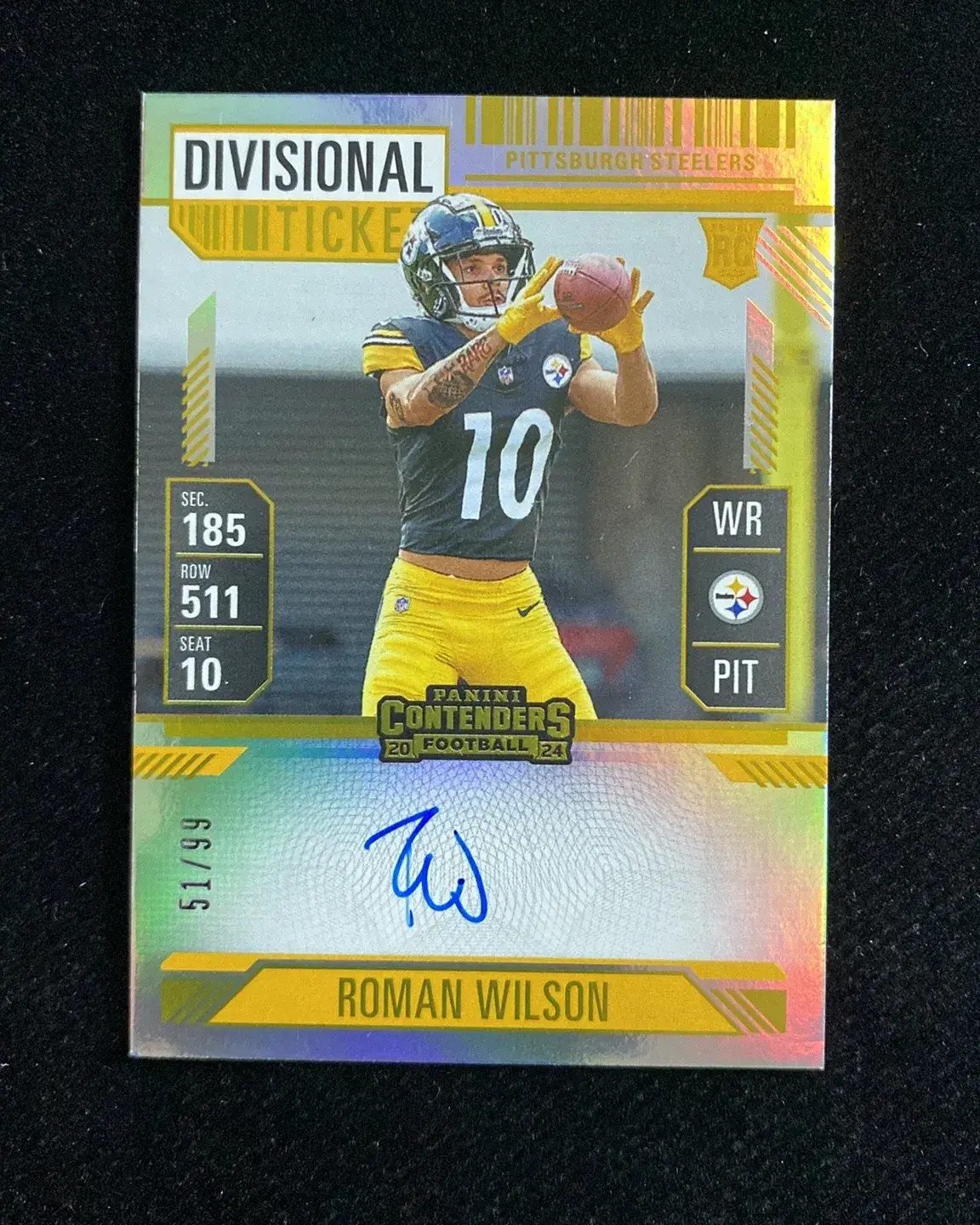 2024 Contenders Divisional Ticket Silver #124 Roman Wilson RC Rookie Auto 51/99