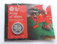 2019 Royal Mint Pride Of Wales Welsh Dragon £20 Fine Silver Coin Scarce Date