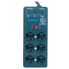 Furman SS-6B 6-Outlet Steel Power Block Surge Protector with 15' Power Cord