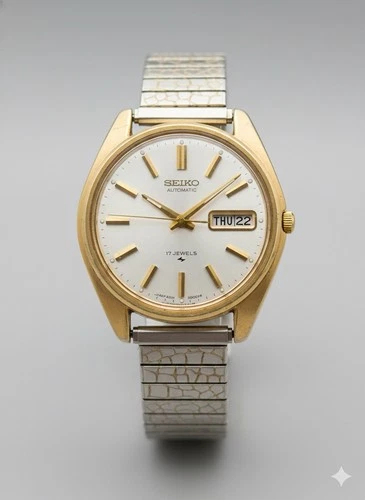 Vintage Seiko Automatic 7006-8007 - 17 Jewels - Gold Tone - Day/Date