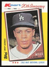 Maury Wills 1982 Topps Kmart 20th Anniversary AL & NL MVP's #2 Dodgers