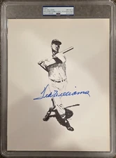 Ted Williams HOF Boston Red Sox Signed 8x10 PSA 8 Williams Family Collection