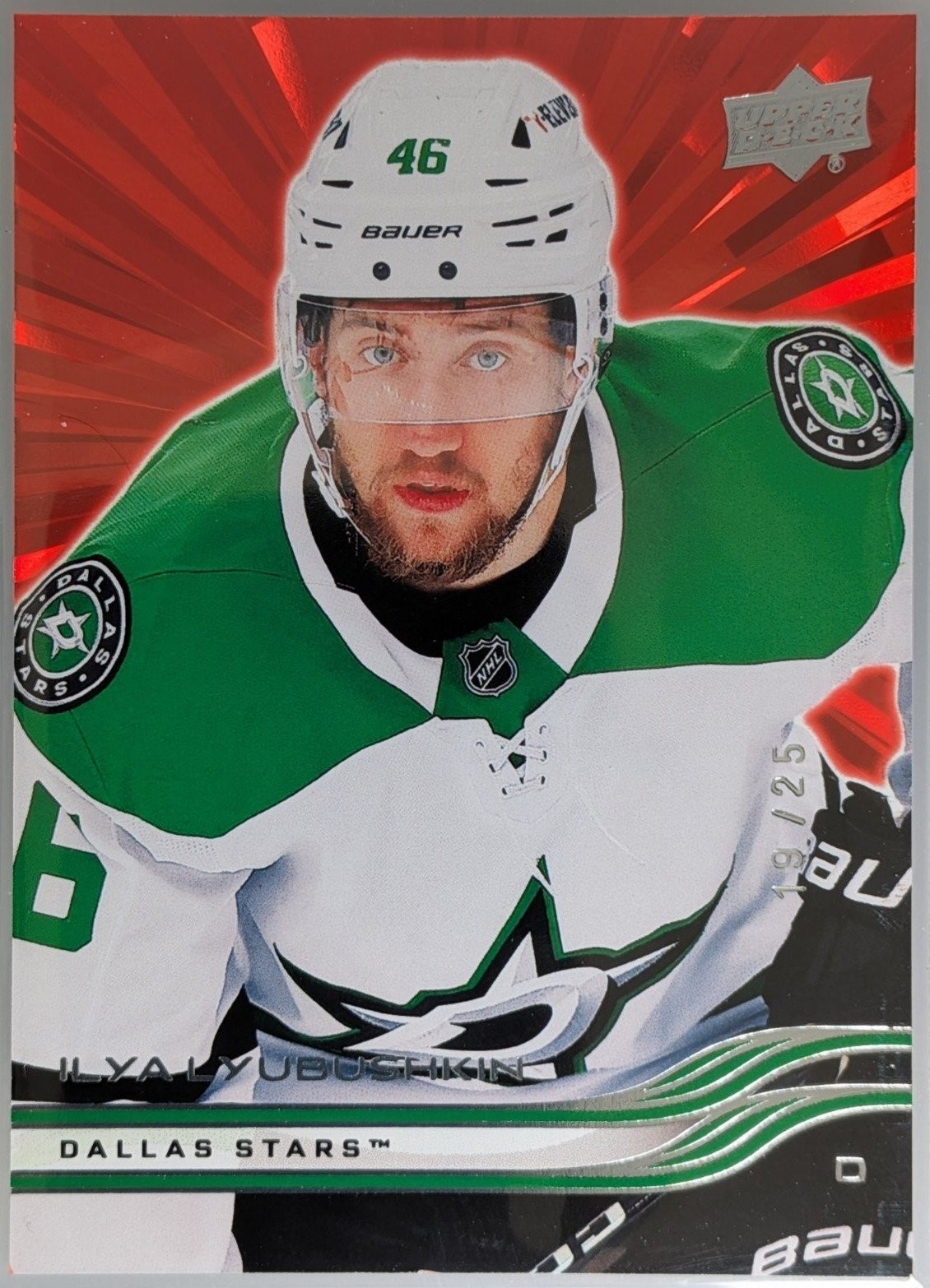 2025-26 Ilya Lyubushkin Upper Deck Series 1 Outburst Red #52 /25