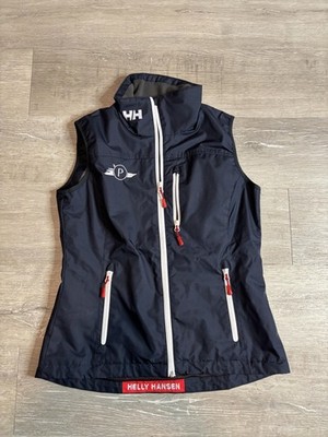 Helly Hansen Vest Womens Medium Blue Softshell Full Zip Fleece Lined Pockets