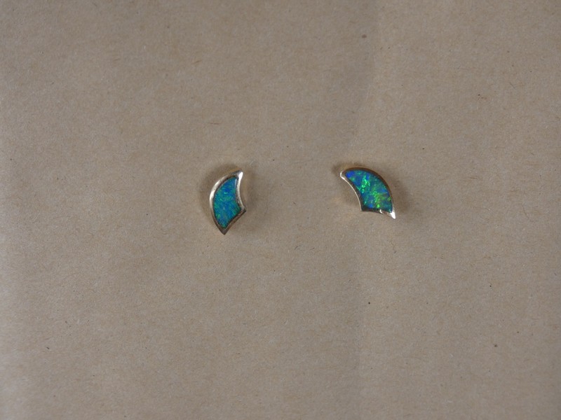 black opal earrings 14k