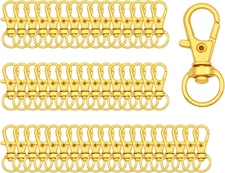 50Pcs Swivel Snap Hooks Premium Metal Golden Lobster Claw Trigger Clasps for Lan