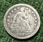 1845 Seated Liberty Half Dime | Very Good Details | Free Shipping