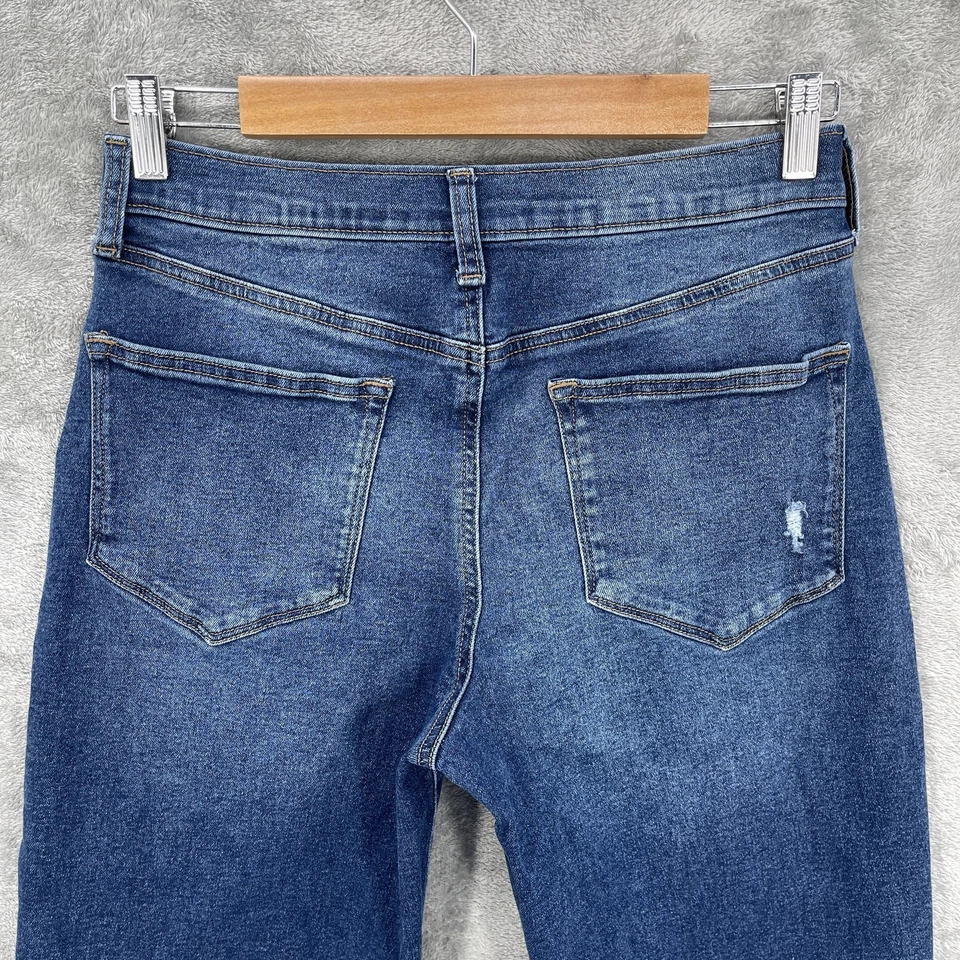 Jeans Sonoma para mujer talla 4 regular azul mamá jean desgastado tiro alto denim Foto 4 de 4