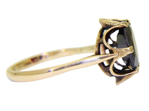Anillo Vintage Granate Oro Amarillo 9 quilates Buttercup Talla V ~ EE. UU. 10 3/4 - Imagen 5 de 9