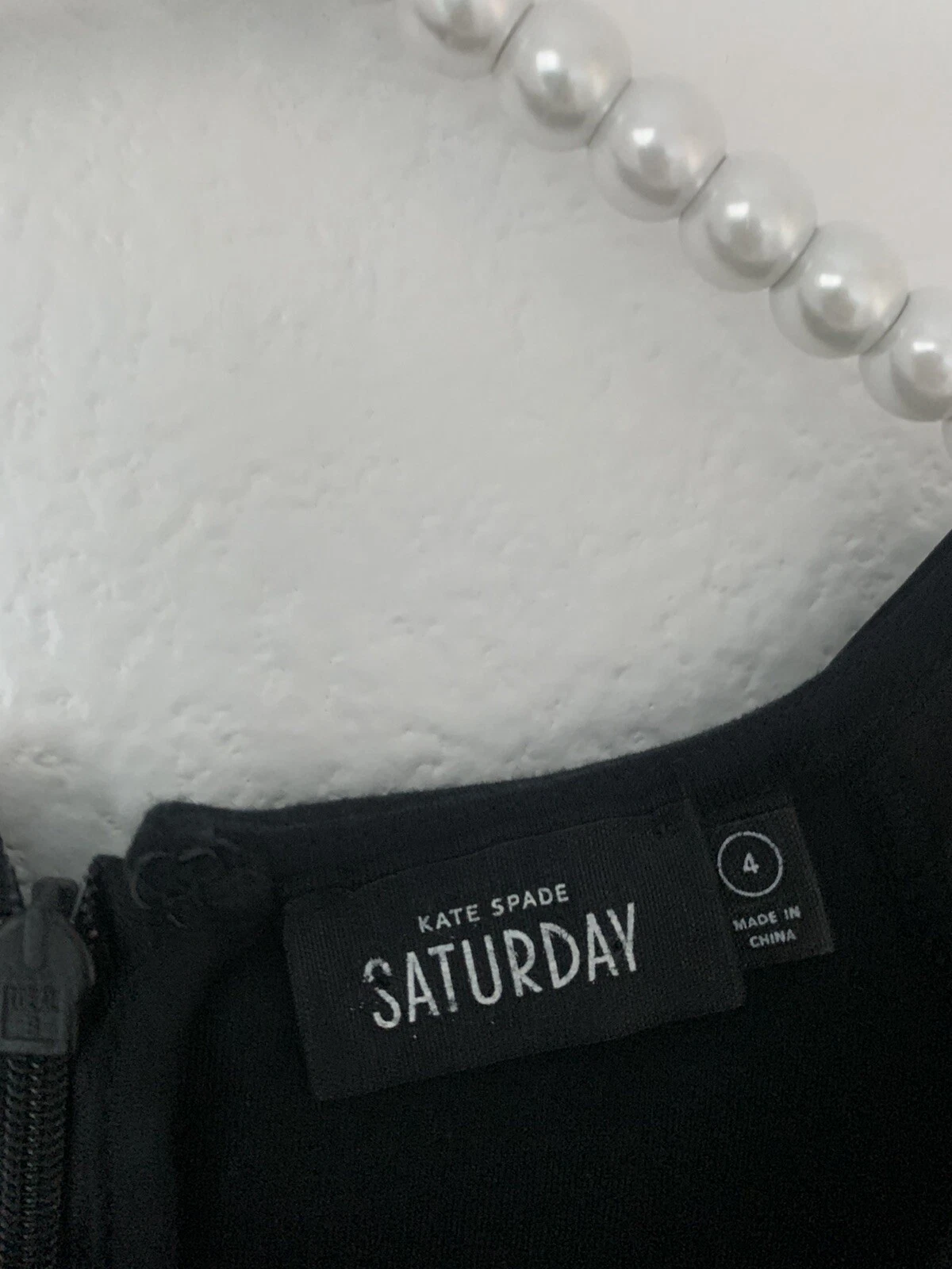 Abito corto Kate Spade Saturday 4 nero skater maglia manica lunga spesso