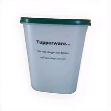 Tupperware Modular Mate #4 Container W Green Lid Consultant Gift Gold Writing