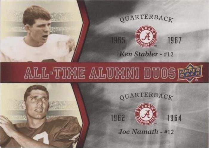 2012 Upper Deck University of Alabama Joe Namath Ken Stabler #ATAD-SN - 1 of 2