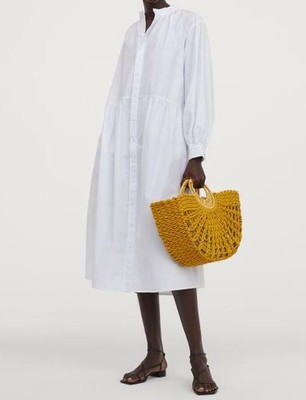 h and m white shirt dress