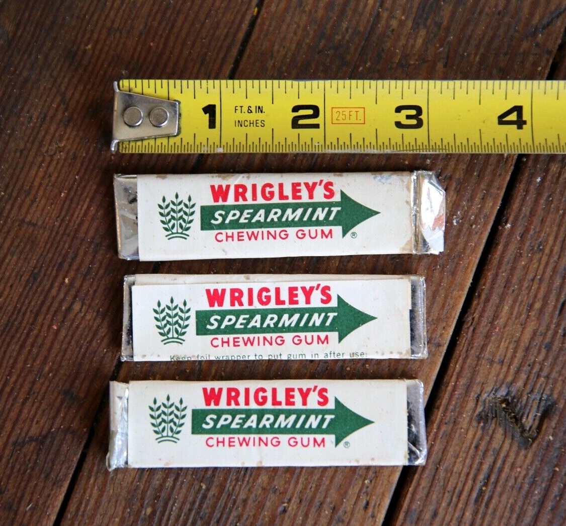 HTF Rare Vintage 3 Chewing Gum Wrappers Full Sticks Wrigleys