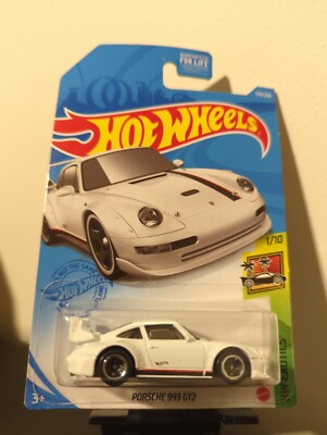 Voiture Miniature Hot Wheels Exotics Porsche 993 GT2 Blanc #174 - 1:64, Diecast, Neuve