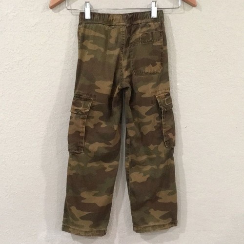 The Children's Place Boys 6 Slim Pants Army Green Camo Pull On Cargo 100% Cotton - Picture 3 of 8