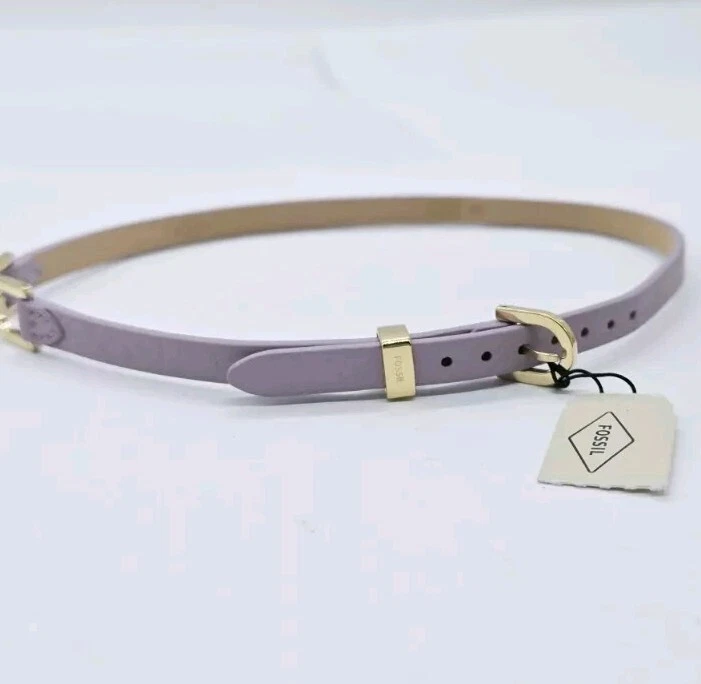 Сиреневая кожа колье ожерелье из нержавеющей стали золотой тон надпись ископаемого 16» фиолетовый - Изображение 3 из 4