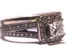 GIA 14k white gold 1.94ct princess diamond engagement ring wedding band 5.3g — photo 7