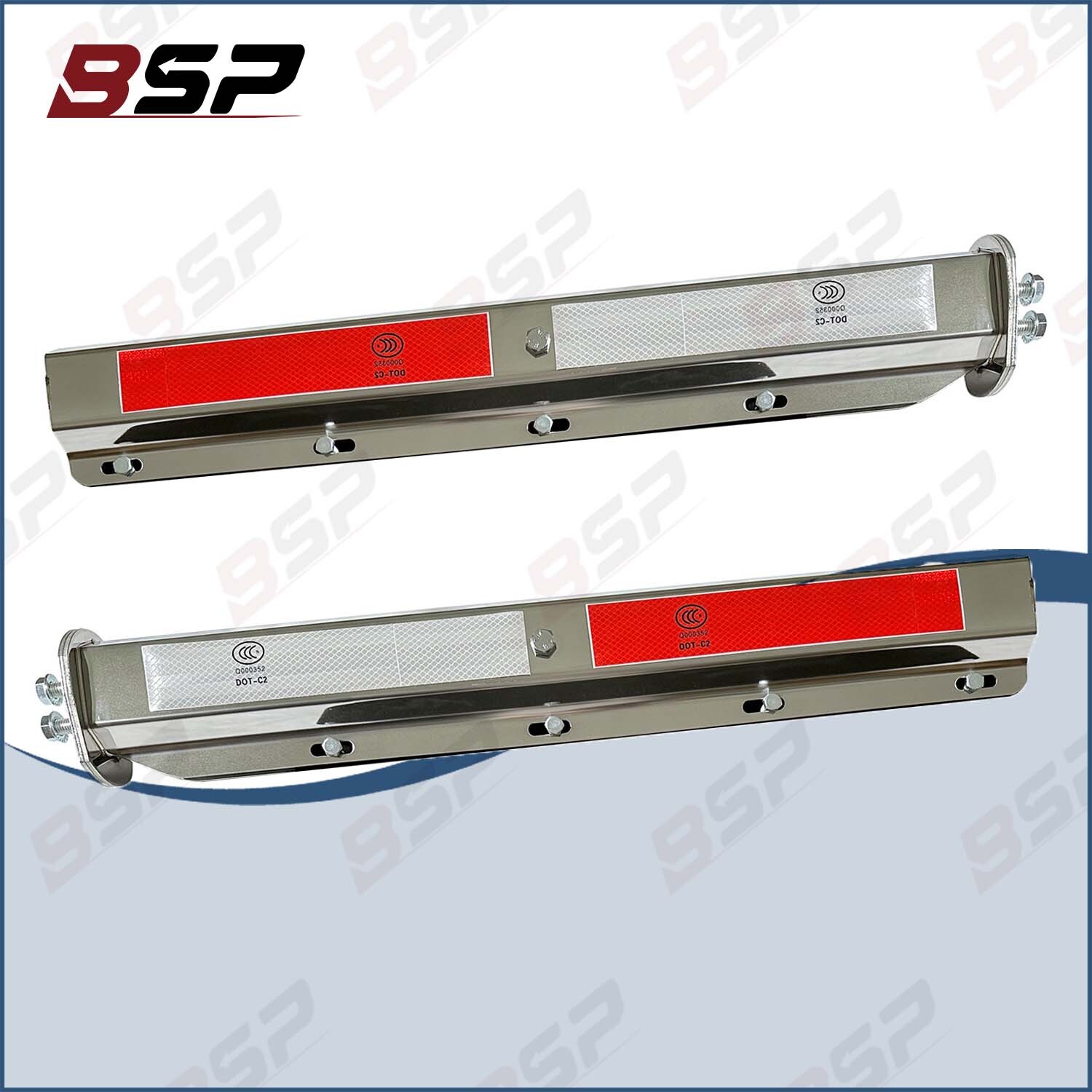 Semi Truck Straight Spring Loaded Mud Flap Hanger Stainless Steel RH & LH 1.125