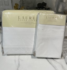Ralph Lauren Classic Hemstitched Grid King Duvet Cover  Standard Pillowcases.