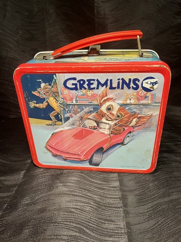 Gremlins Blechdose Metall Brotdose mit Thermoskanne Deckel 1984 Aladdin Gizmo Mogwai getragen - Bild 6 von 20