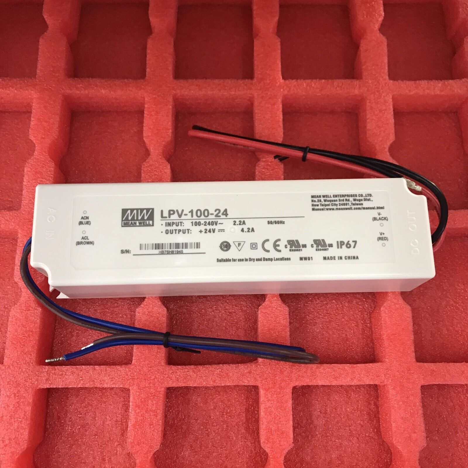 Meanwell LPV-100-24 24V 4.2A Waterproof LED Power Supply #F8