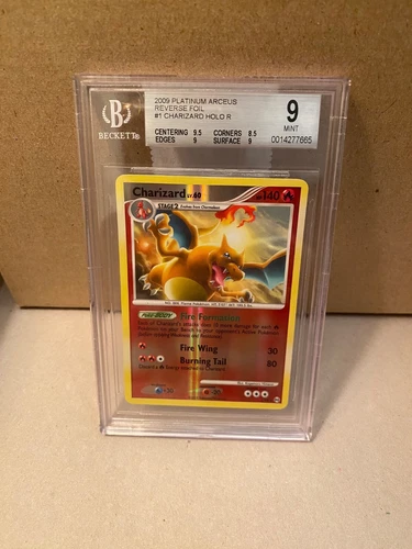 Pokemon TCG: Charizard Reverse Holo Rare 1/99 Platinum Arceus BGS 9+subs🔥 Mint!