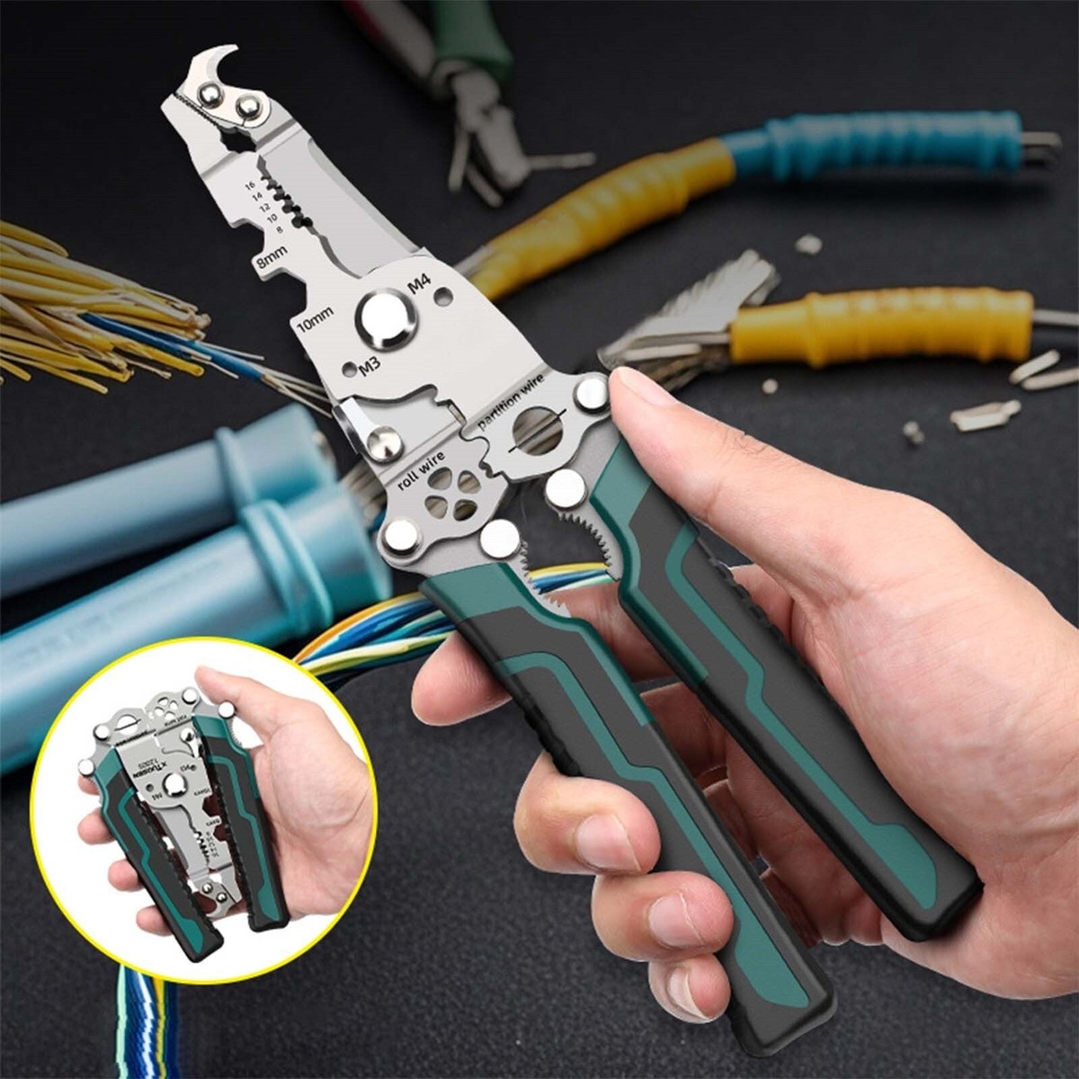 ★made in usa★BRIEFING EASY WIRE 18 in 1 Foldable Wire Stripper New Multi-function Wire