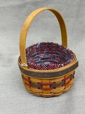 Longaberger Inaugural Basket 1997 Stars and Stripes Fabric Plastic Insert