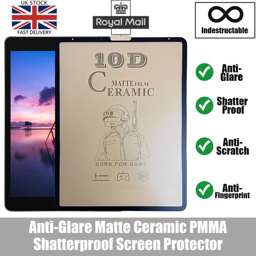  Protecteur d'écran anti-éblouissement céramique PMMA pour iPad 7/8/9 mini Air 5 pro 11 12,9 - Photo 1/7