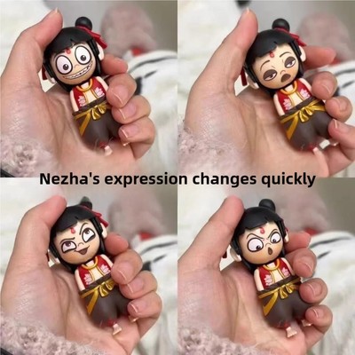 2X Ne Zha 2 Face-Changing Model Press 4-Expression Transform Art Desk Decor