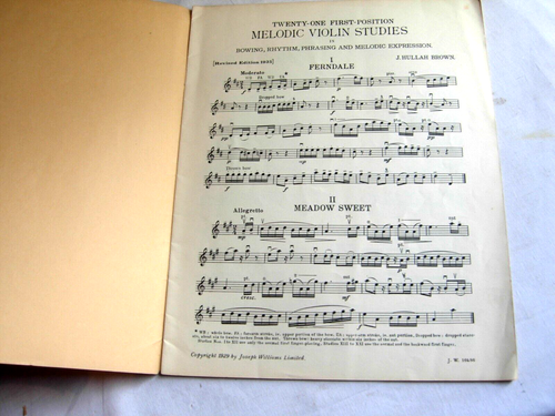 21 1st position Melodic Violin Studies J Hullah Brown Op 12 - Picture 2 of 2